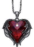 Ocean Heart Crystal Heart Necklace Sweater Chains - OHNL0011