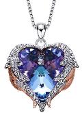 Ocean Heart Crystal Heart Necklace Sweater Chains - OHNL0012