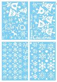 Christmas Snowflake Window StickerS Bell Elk Glass - CHST1300