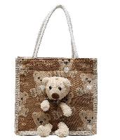 Bear Canvas Handbags with Zipper - BEBG1232