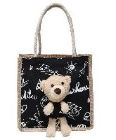 Bear Canvas Handbags with Zipper - BEBG2113