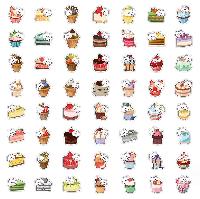 Cake and Kitten Sticker Journal Decoration - CIST0870