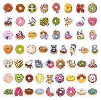 Cartoon Donut Sticker for DIY Journaling - DNST0870