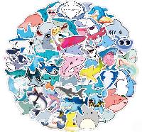 Cute Shark and Ocean Creatures Doodle Stickers - OBST0870